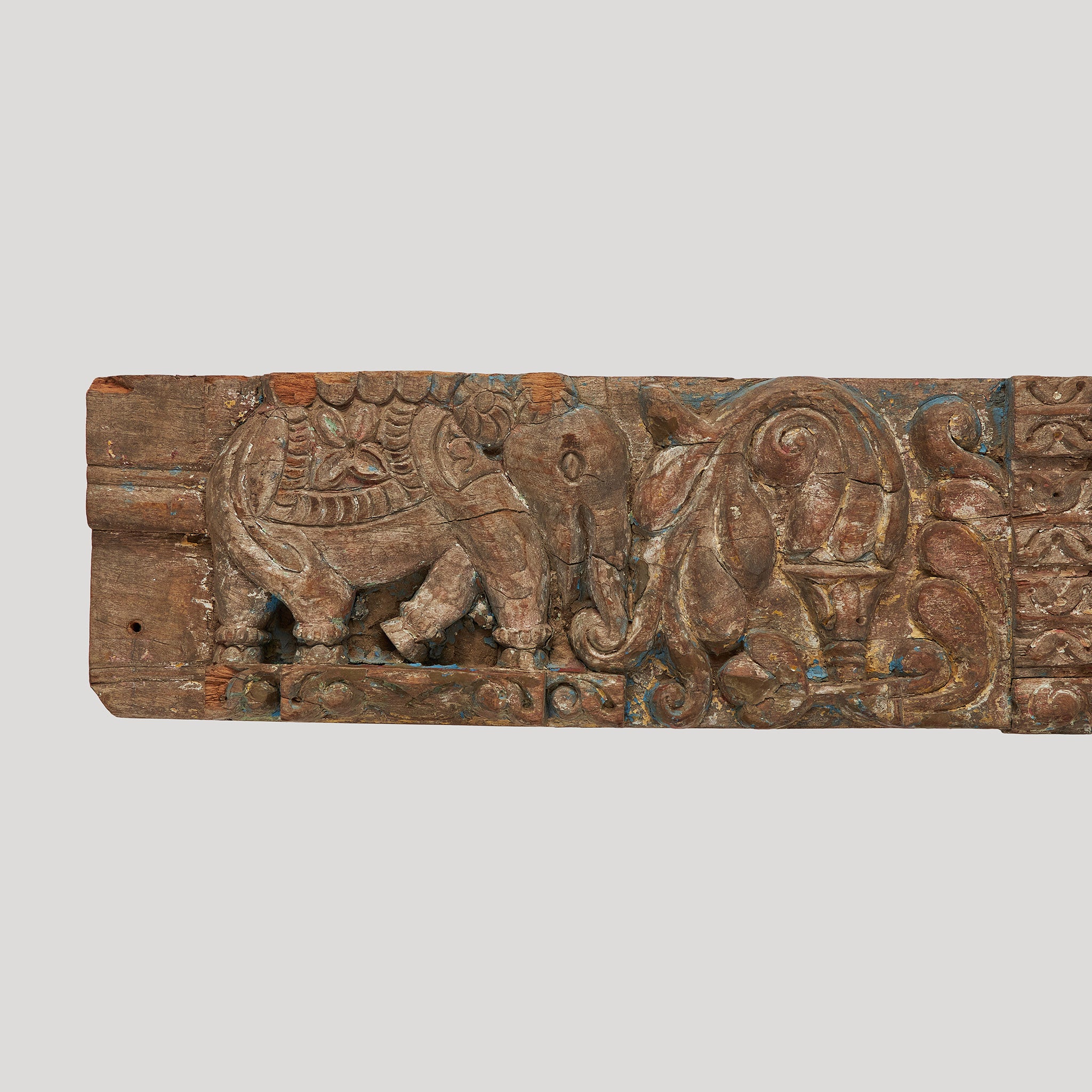 Bara din Lemn Sculptat cu Motiv Elefant