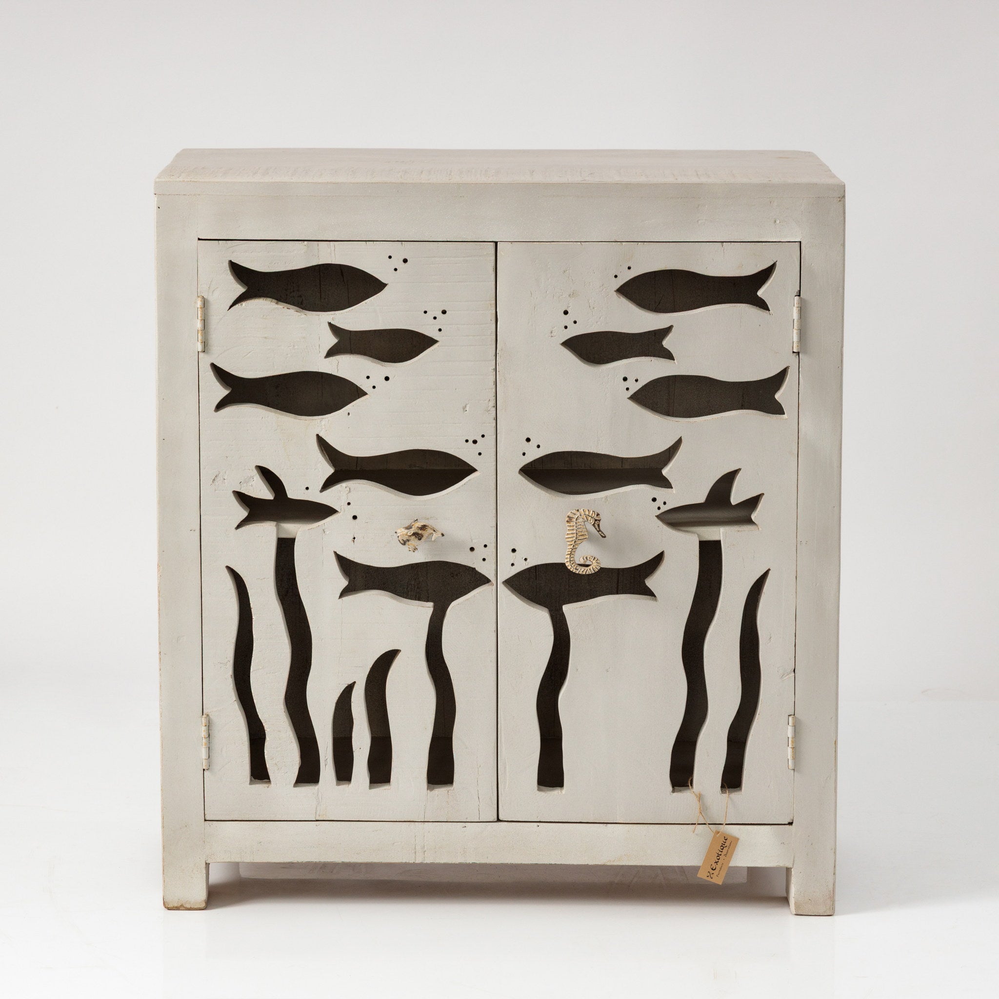 Comoda din Lemn Masiv cu Motive Marine