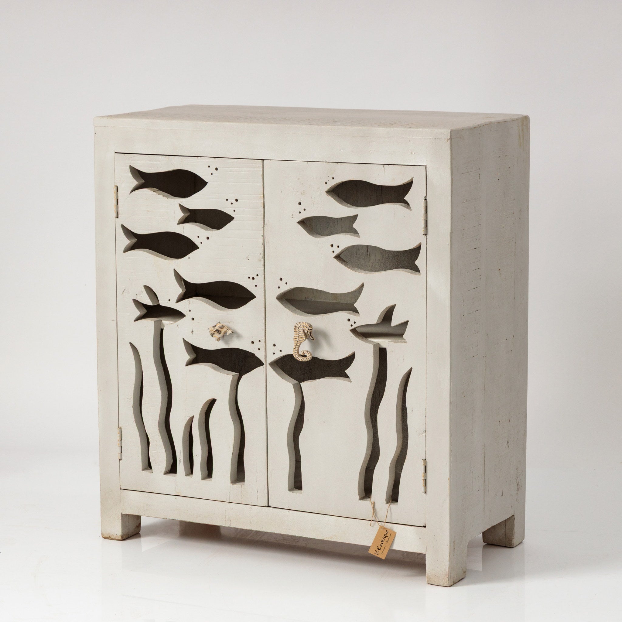 Comoda din Lemn Masiv cu Motive Marine