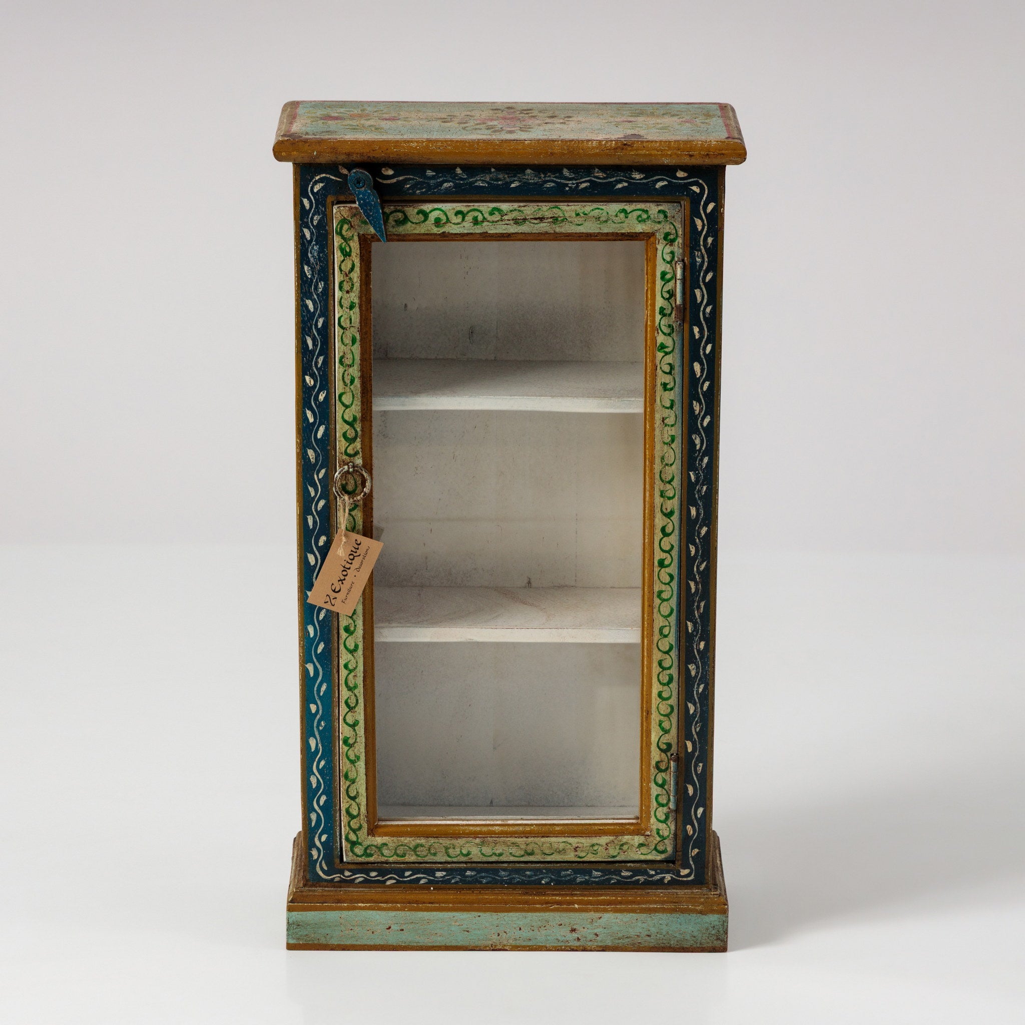 Vitrina Pictata din Lemn de Mango