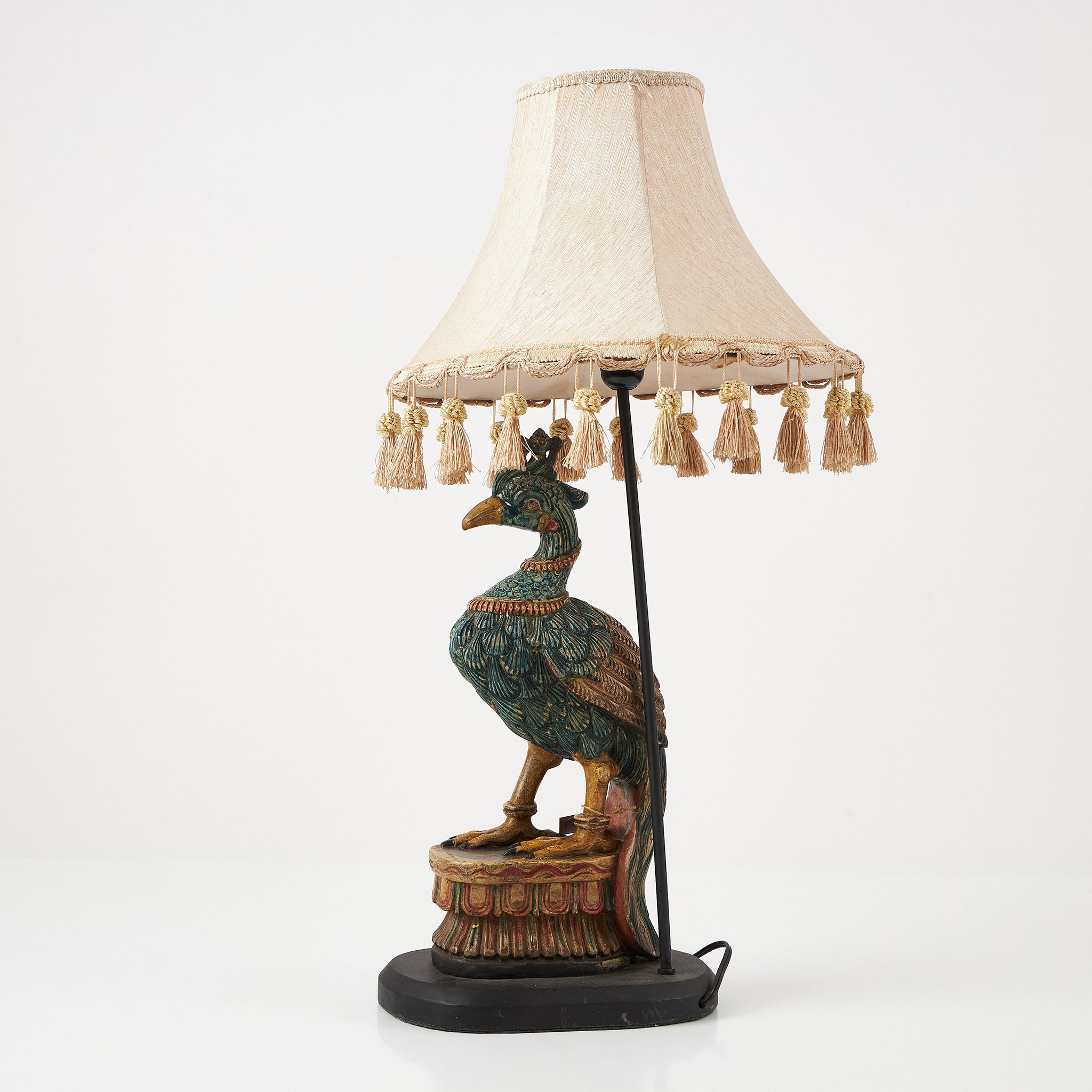 Lampa Electrica cu Paun Decorativ si Abajur