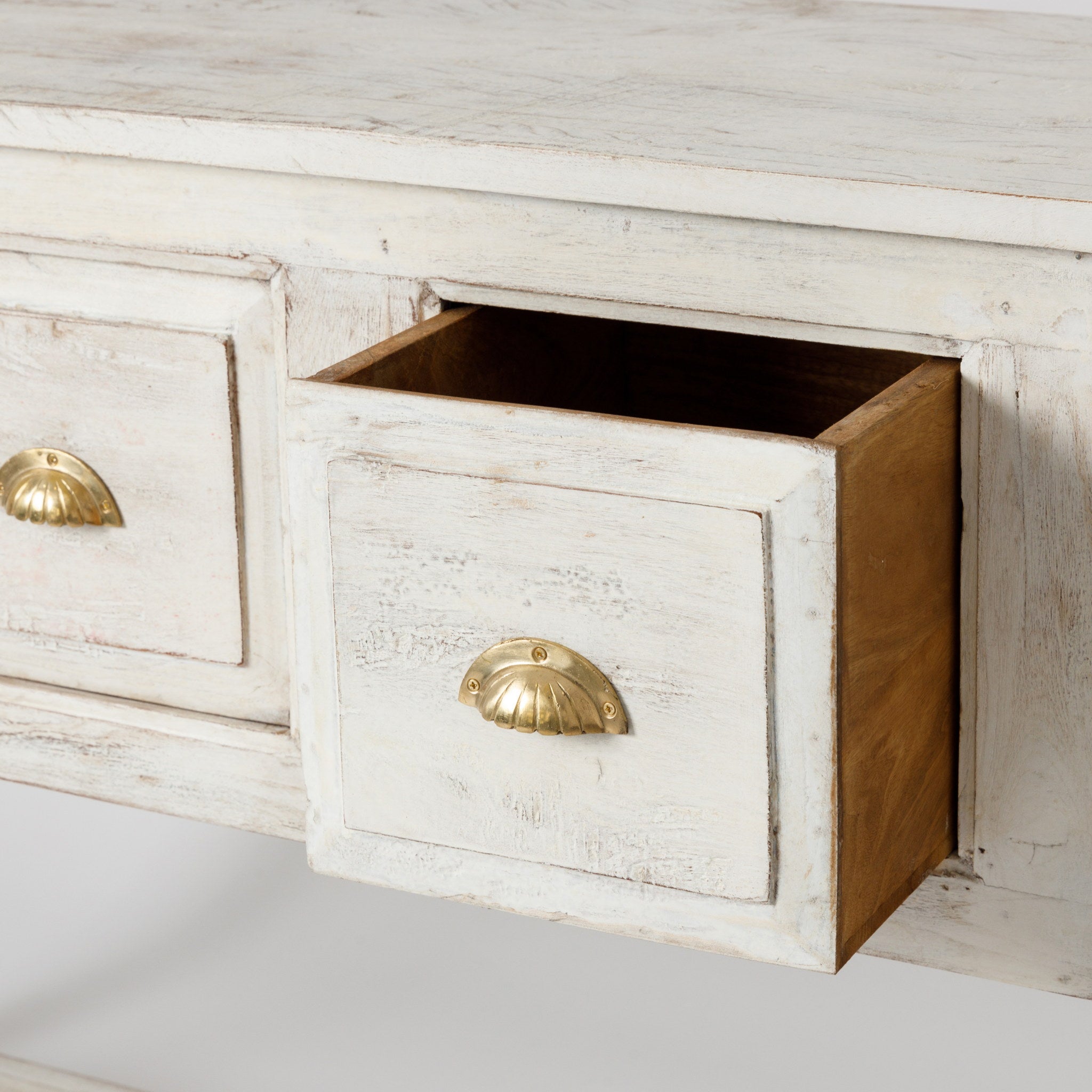 Consola Alba din Lemn de Mango