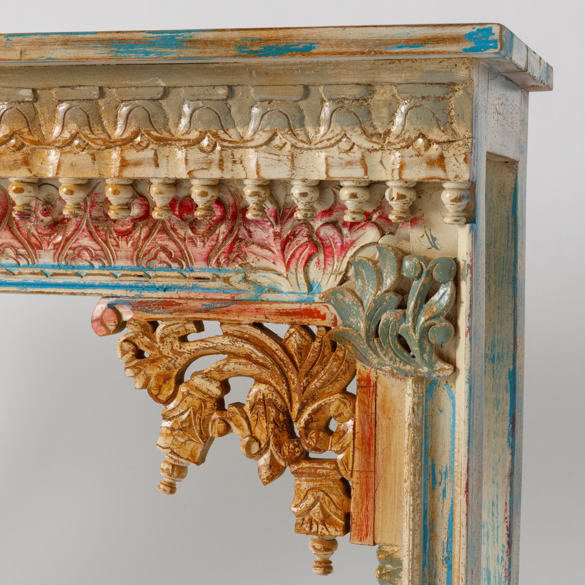 Consola din Lemn Sculptat si Pictat