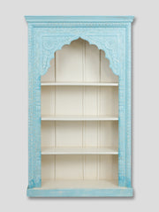 Raft din Lemn Sculptat Alb - Albastru