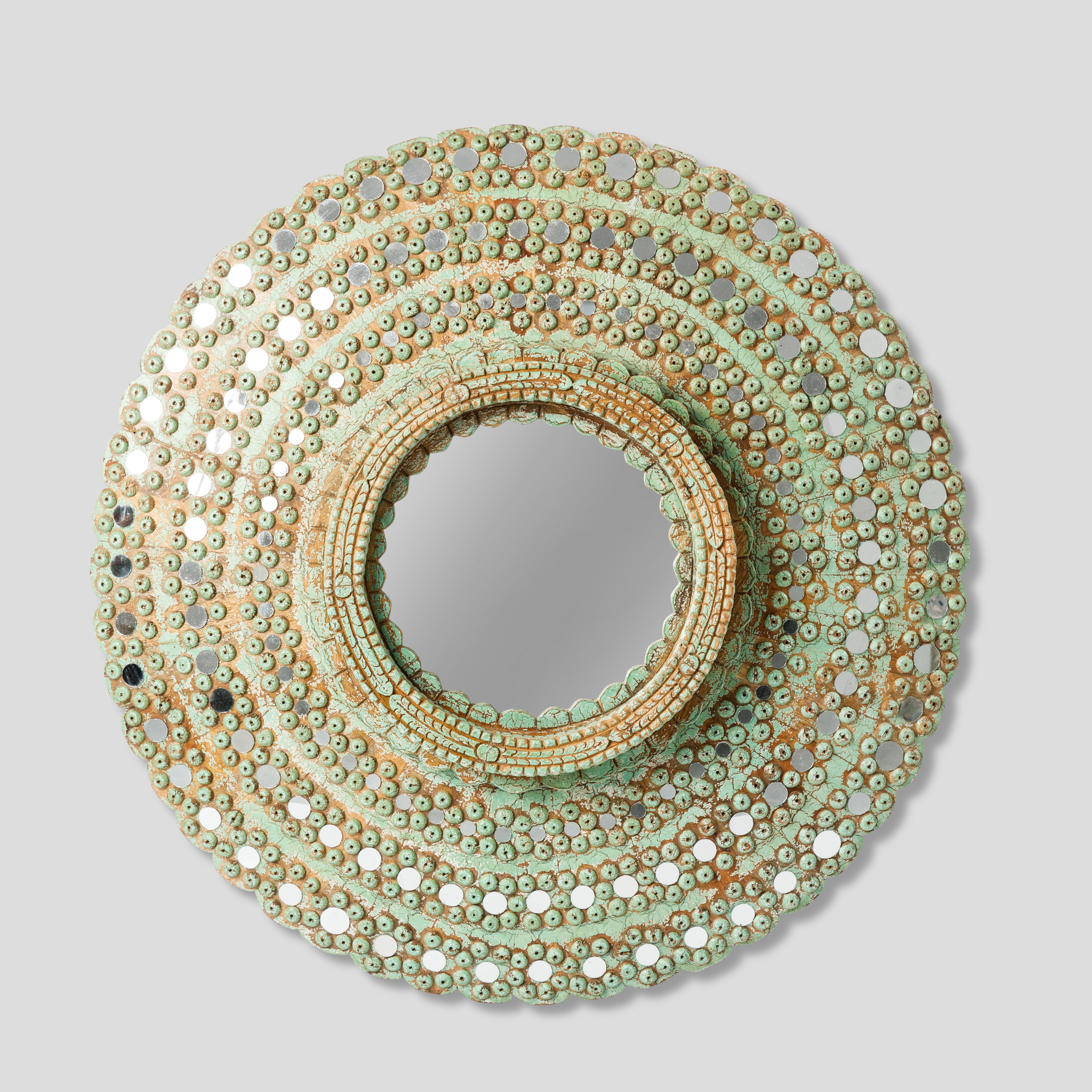 Oglinda Rotunda cu Rama Sculptata