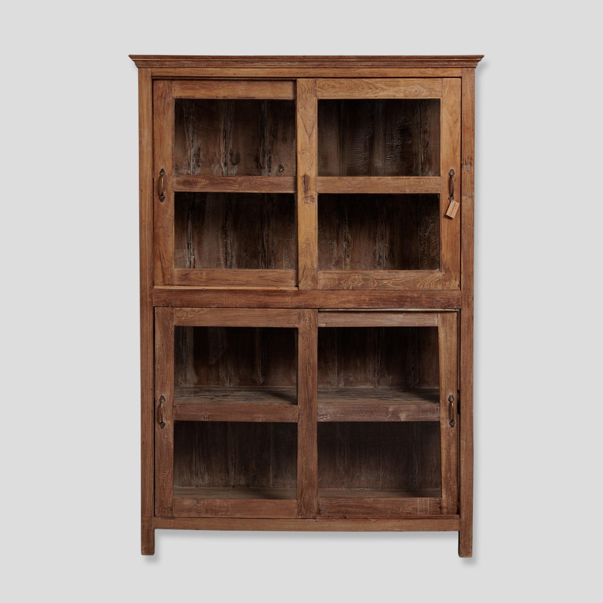 Dulap din Lemn Tec cu Vitrina