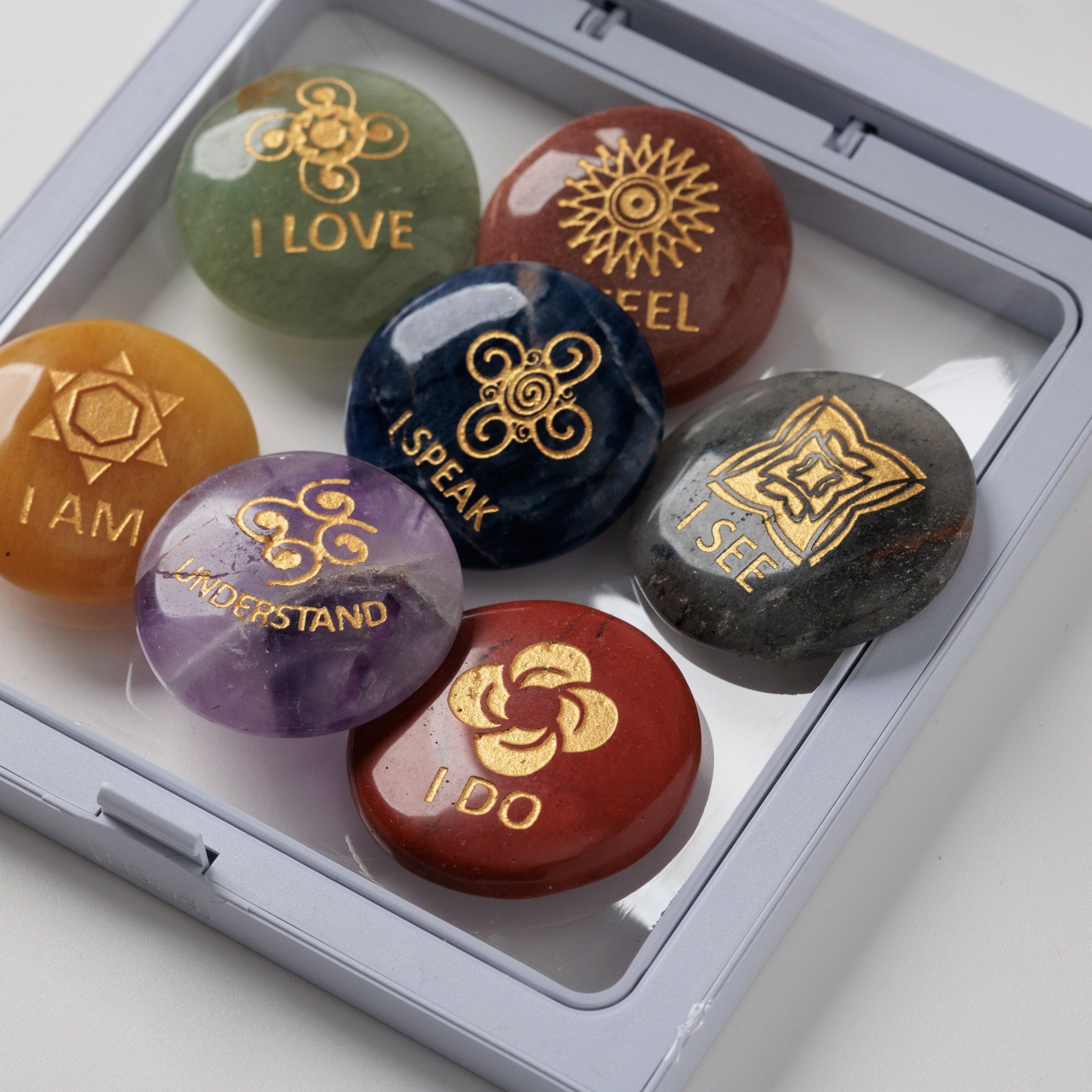 Set 7 Cristale cu Mesaj pentru Chakre