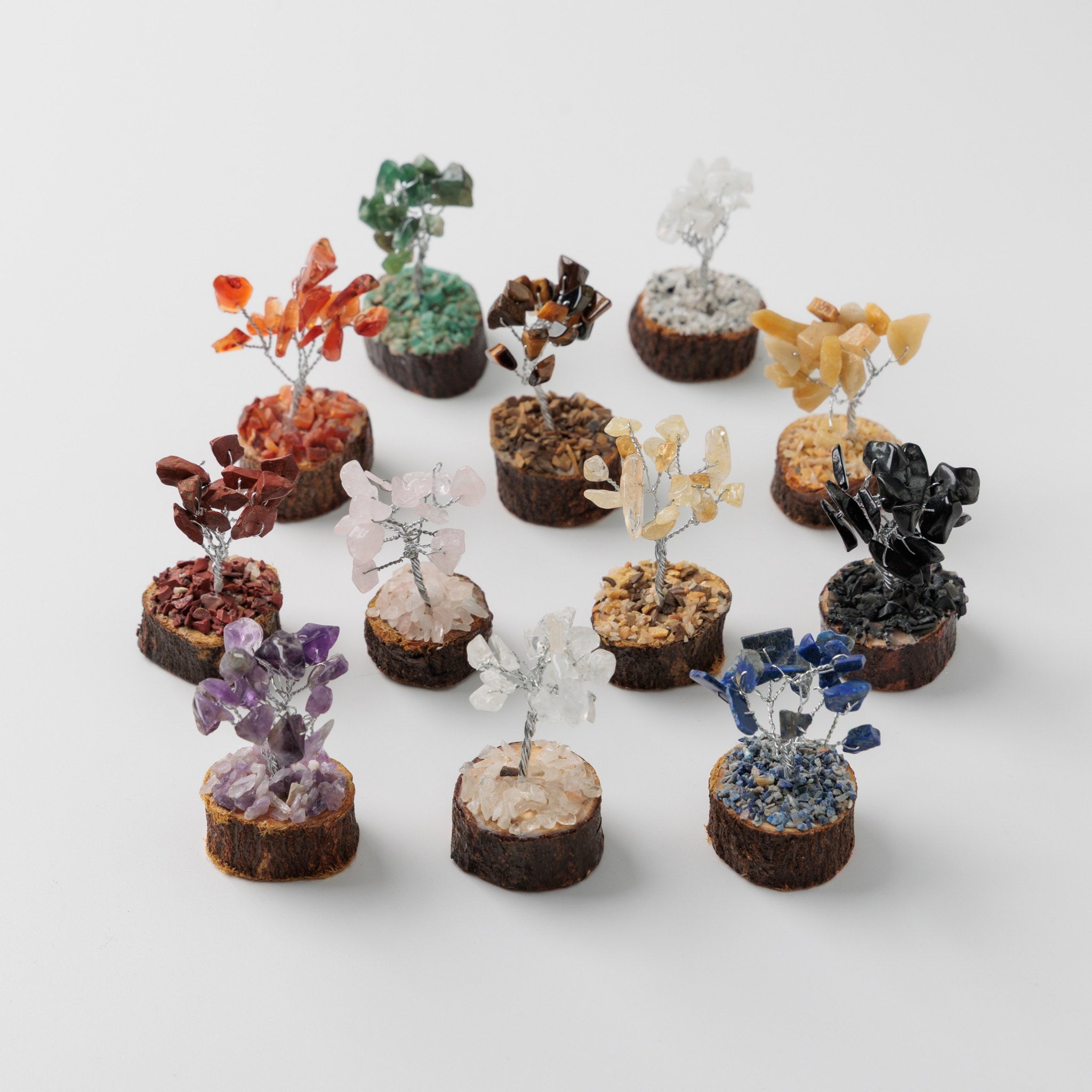 Set 12 Copacei cu Pietre Semipretioase