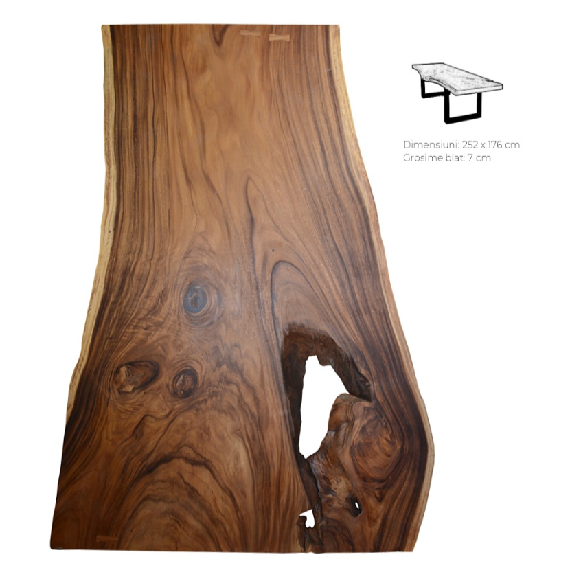 Masa Dining cu Blat Lemn Masiv
