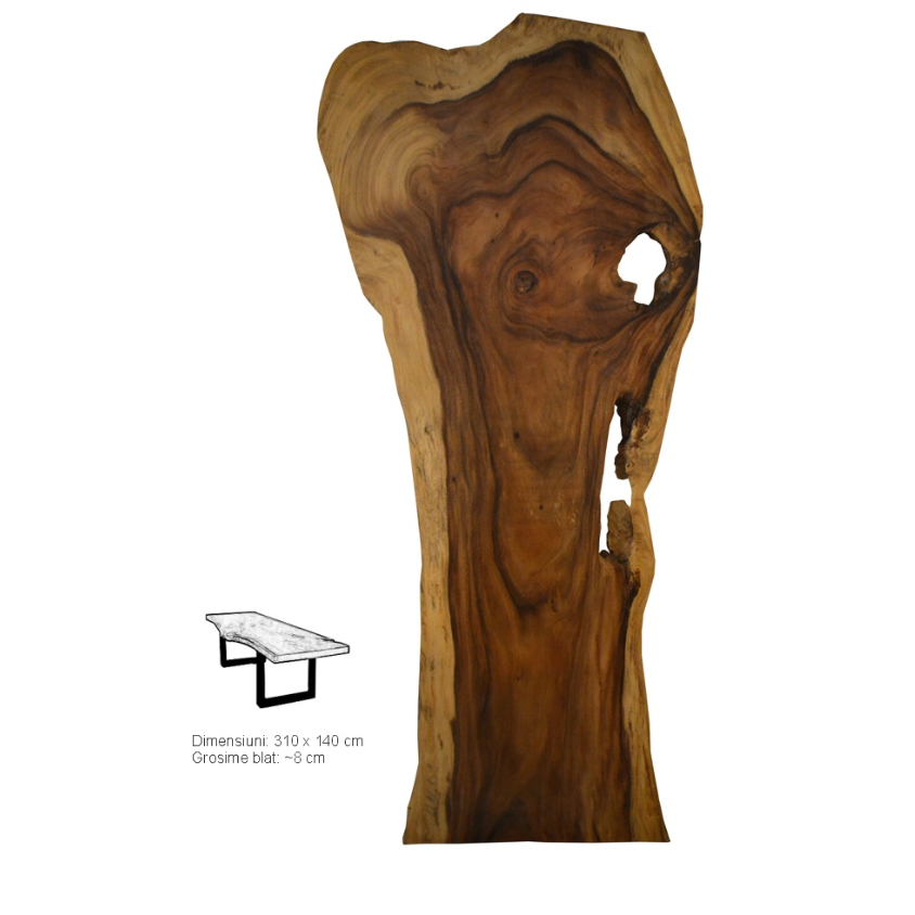 Masa Dining cu Blat Lemn Masiv