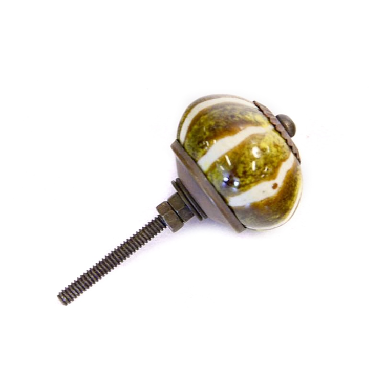 Maner din Ceramica - Auriu/Alb