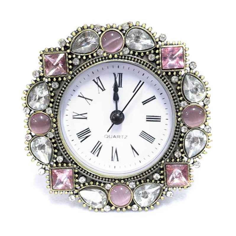Ceas din Metal cu Pietre Roz