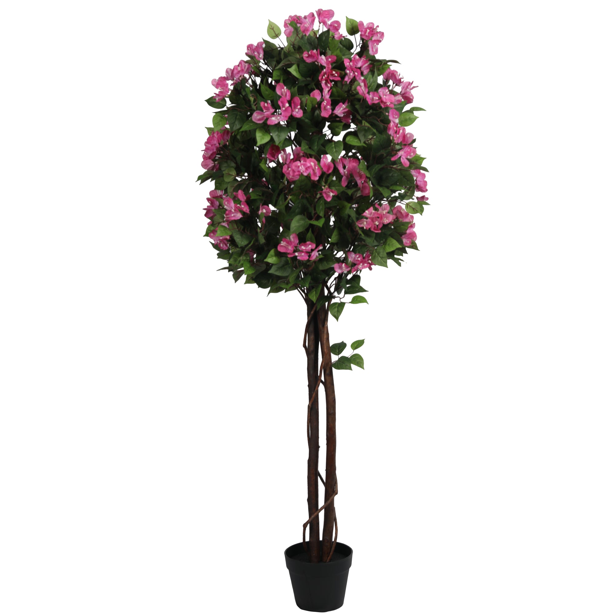 Azalee artificiala roz cu trunchi natural in ghiveci pentru interior H150cm