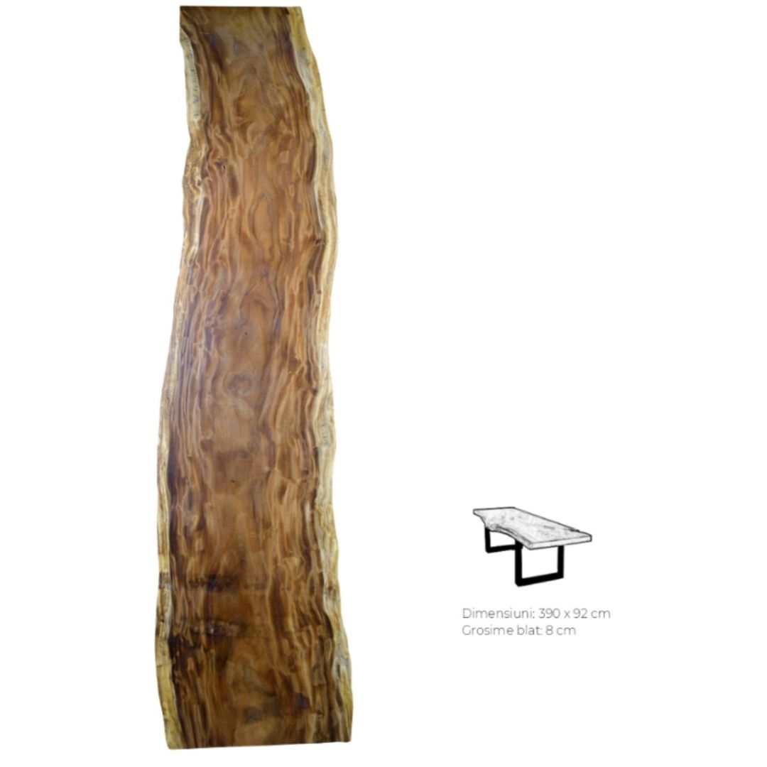 Masa Dining cu Blat Lemn Masiv