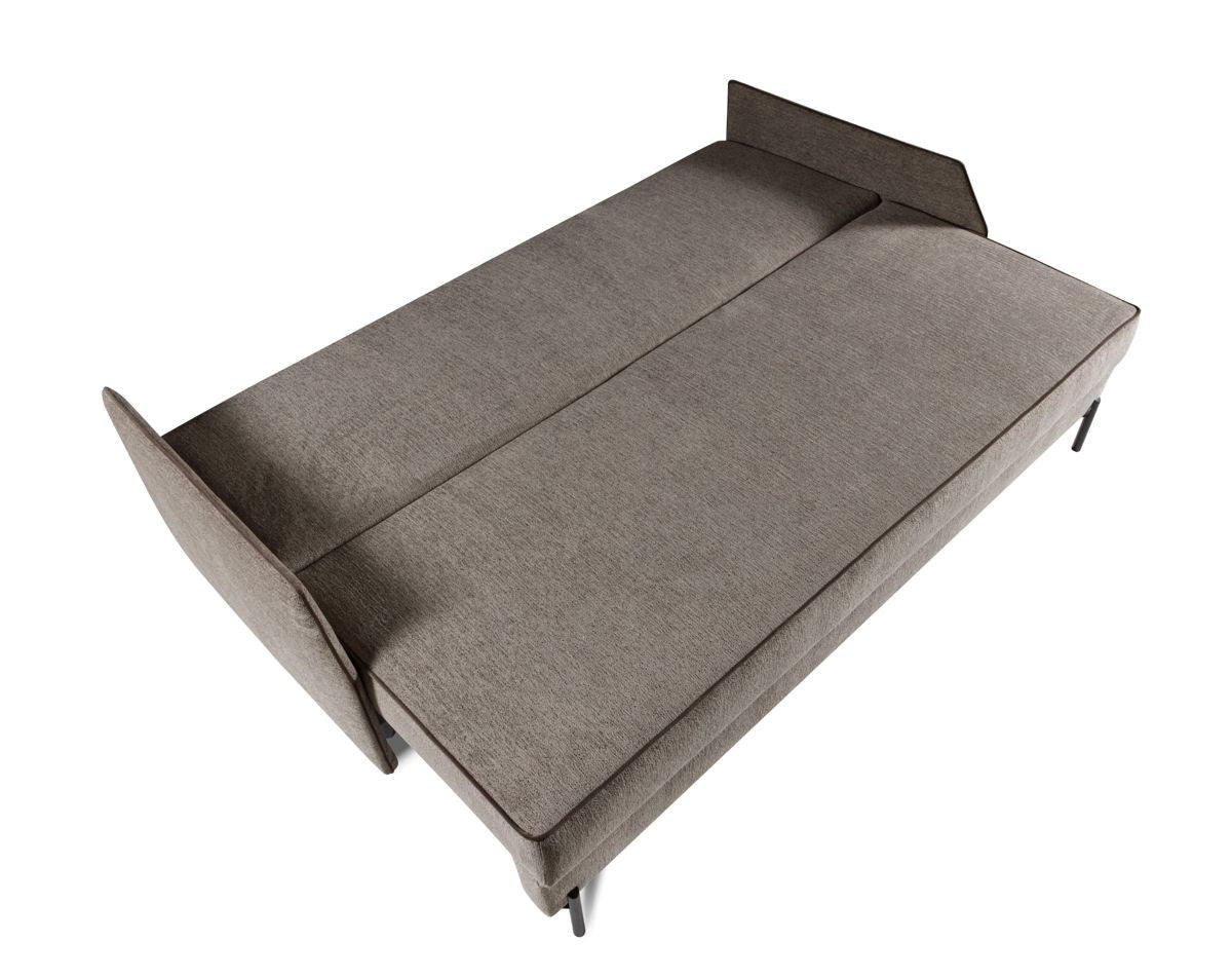 URBAN NEST Canapea extensibila gri din textil cu 3 locuri