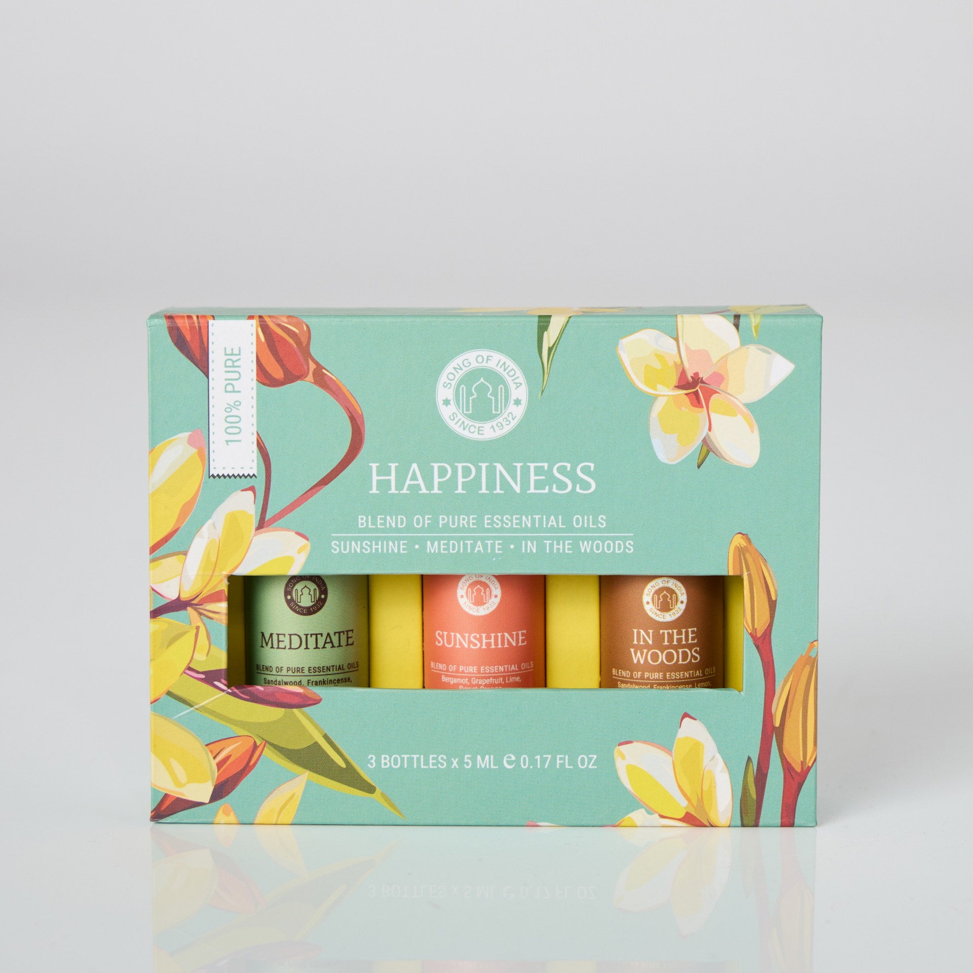 Set 3 uleiuri esentiale Happiness 100% pure – pentru relaxare si stare de bine