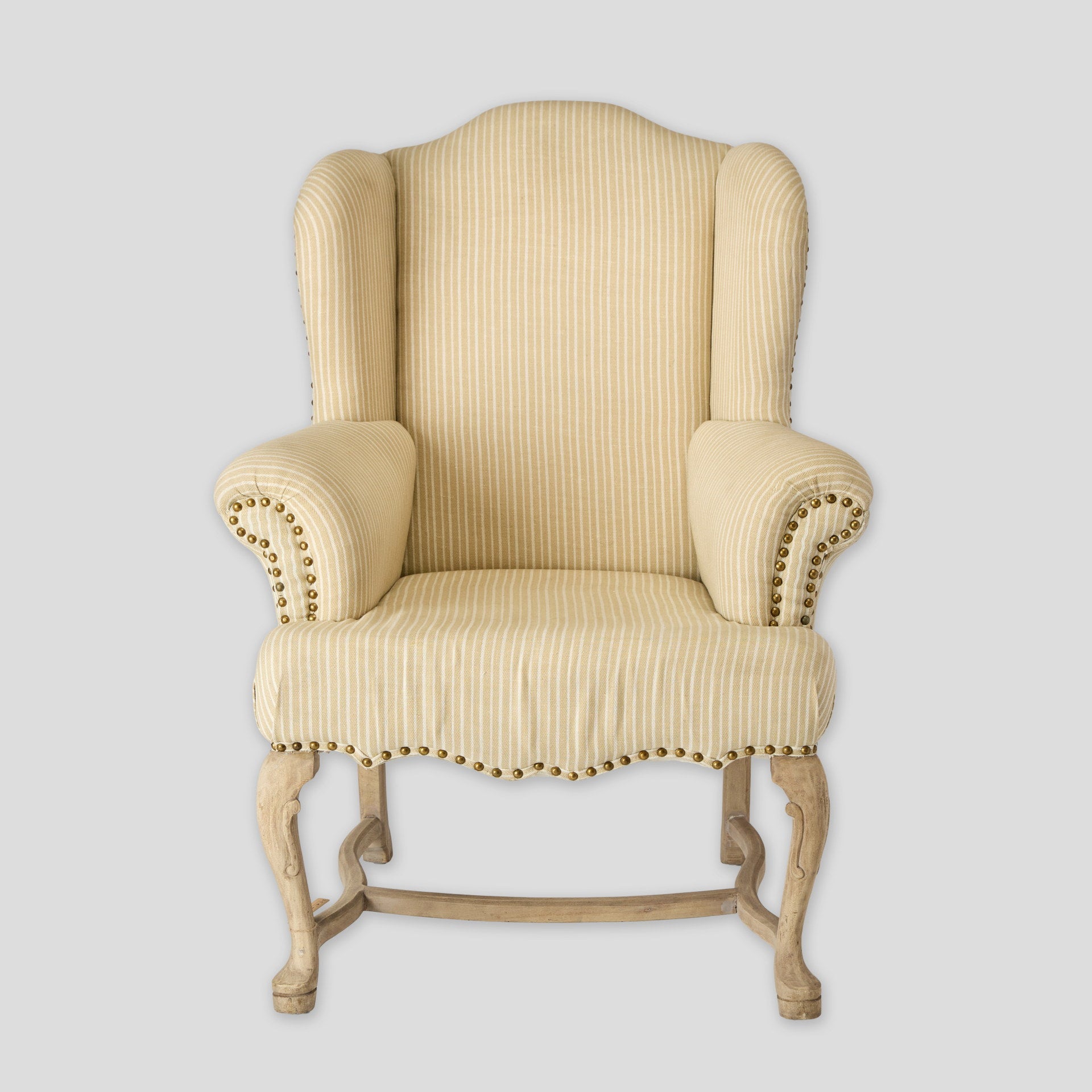 Fotoliu tapitat din material textil si lemn de mango – fotoliu vintage pentru living