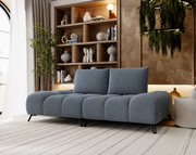 BELLORA Canapea premium din textil albastru pudrat cu spatar reglabil