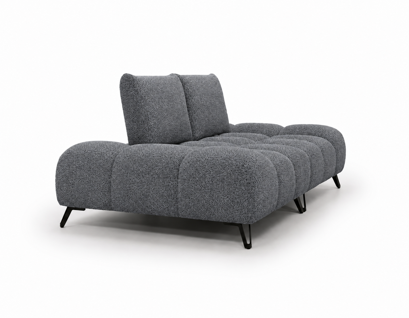 BELLORA Canapea premium din textil albastru pudrat cu spatar reglabil