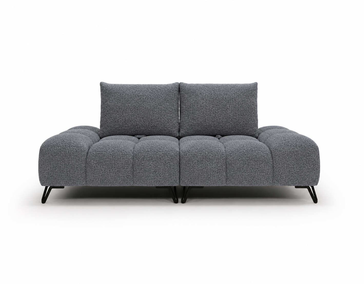 BELLORA Canapea premium din textil albastru pudrat cu spatar reglabil