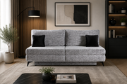 MODULAR HARMONY Canapea extensibila din textil gri cu lada depozitare