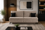 MODULAR HARMONY Canapea extensibila din textil maro cu lada depozitare