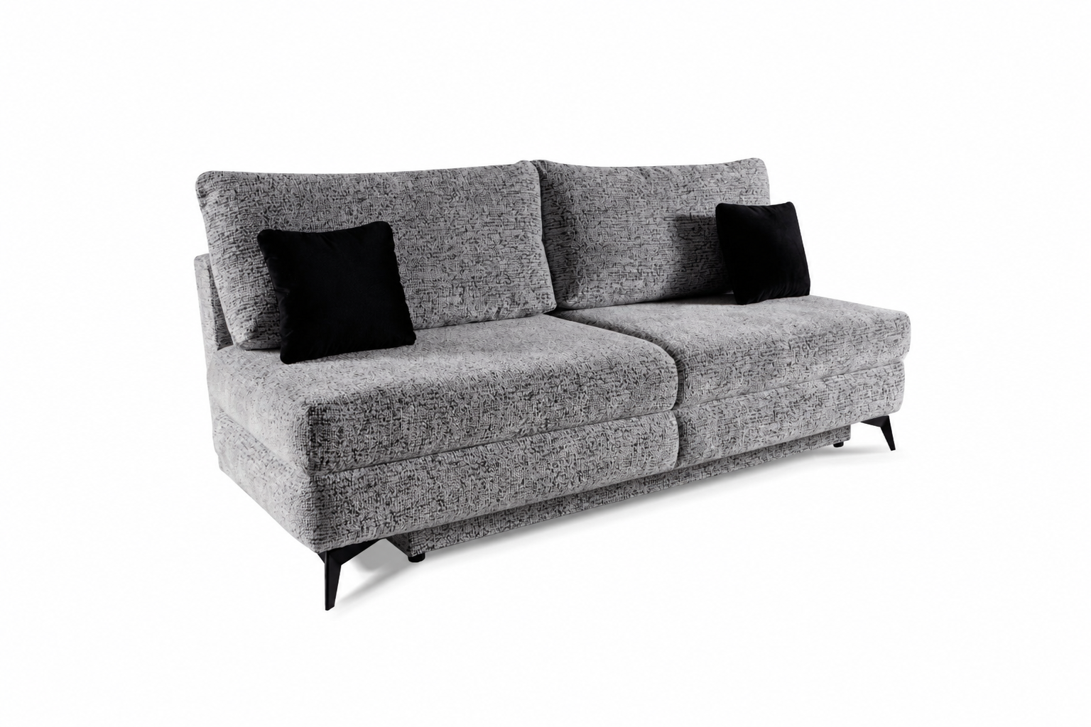 MODULAR HARMONY Canapea extensibila din textil gri cu lada depozitare