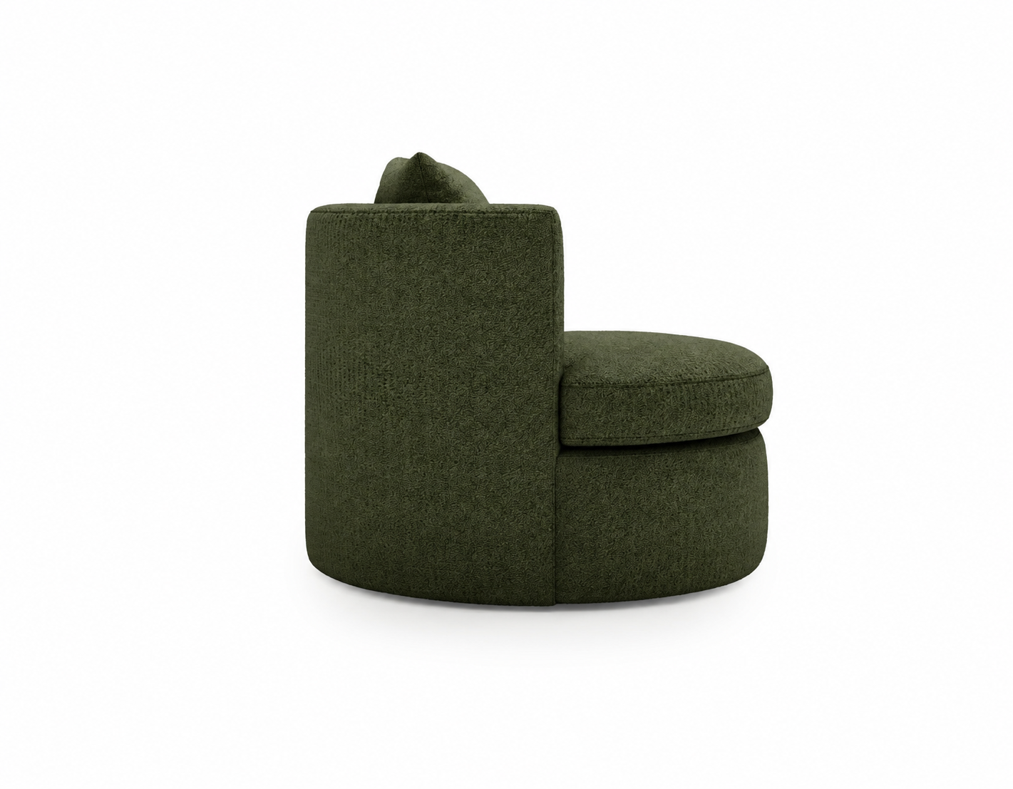 BELLAGIO Fotoliu rotativ verde din textil cu design modern