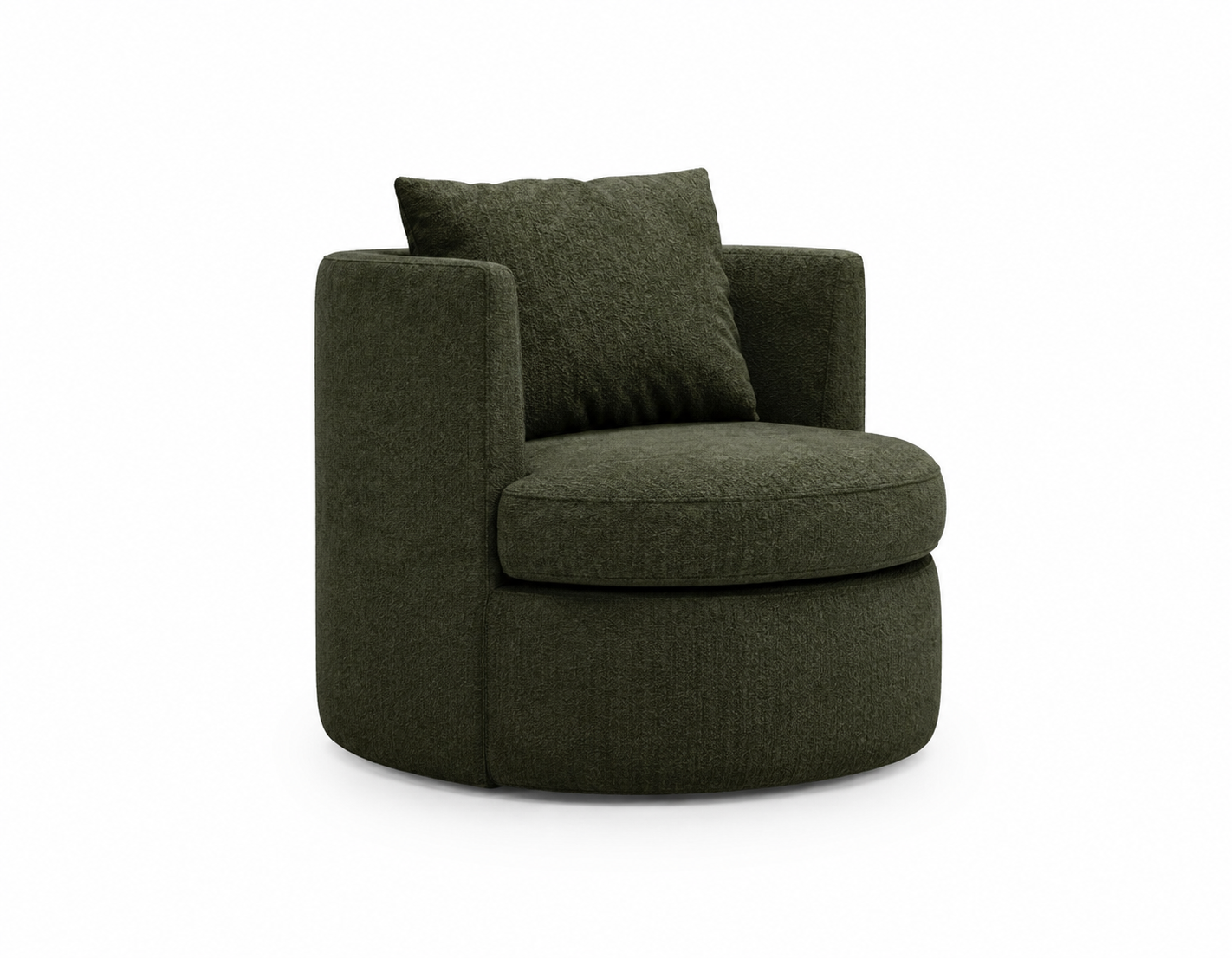 BELLAGIO Fotoliu rotativ verde din textil cu design modern