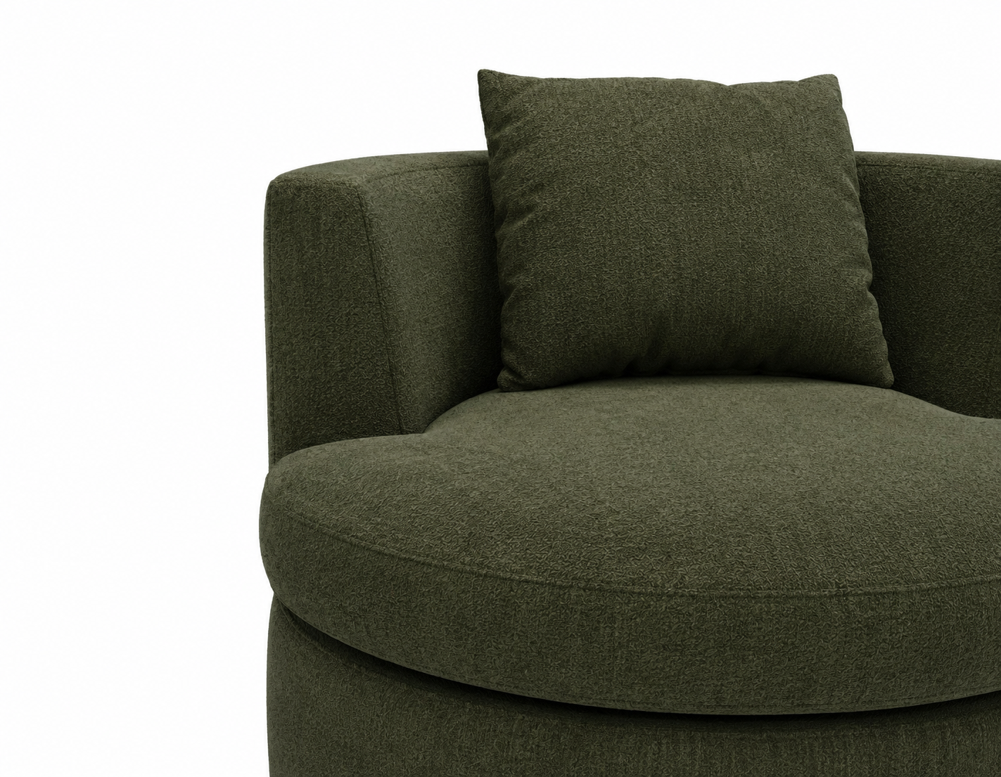 BELLAGIO Fotoliu rotativ verde din textil cu design modern