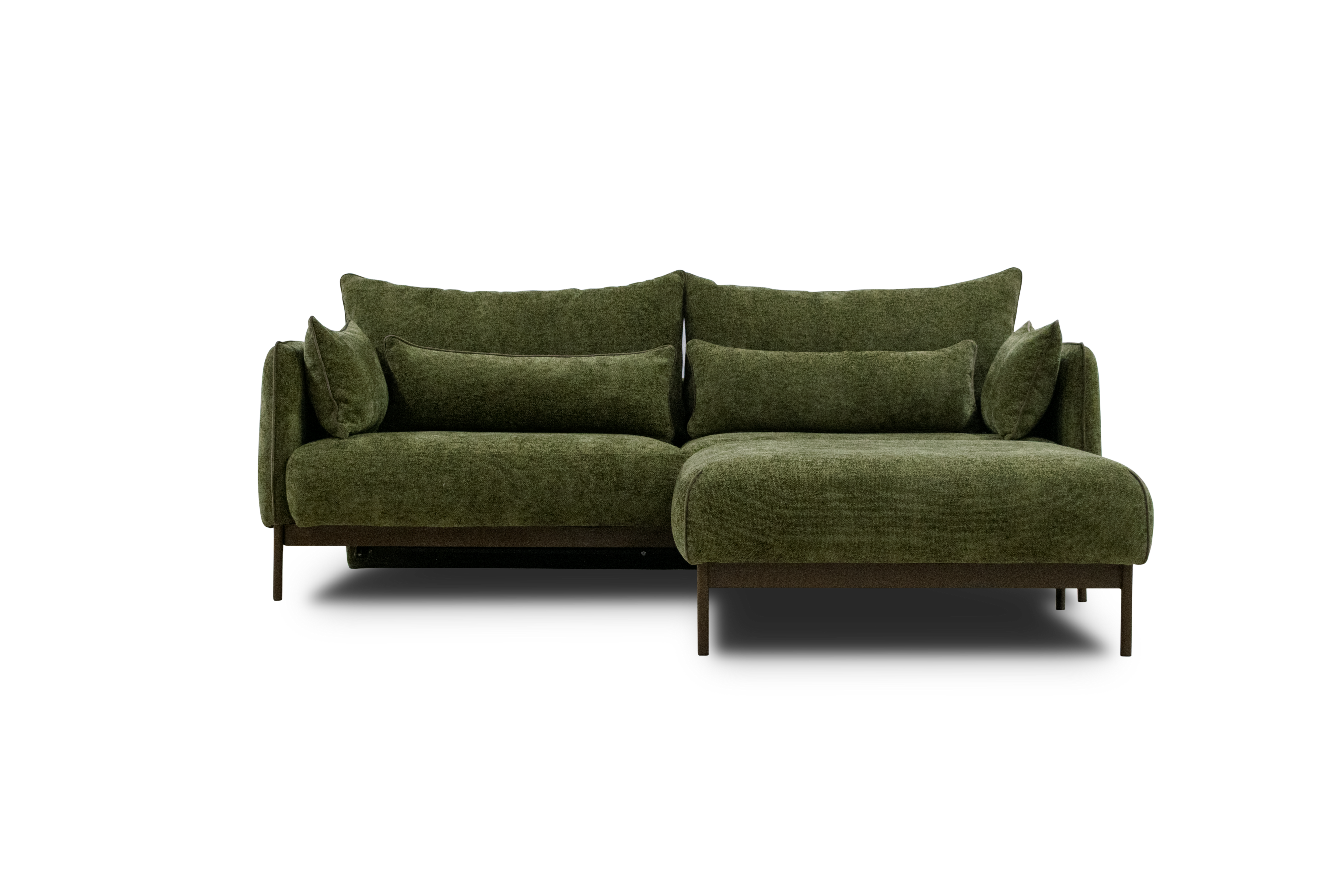 PRESTIGE  Canapea extensibila din textil verde cu 3 locuri pentru interioare moderne