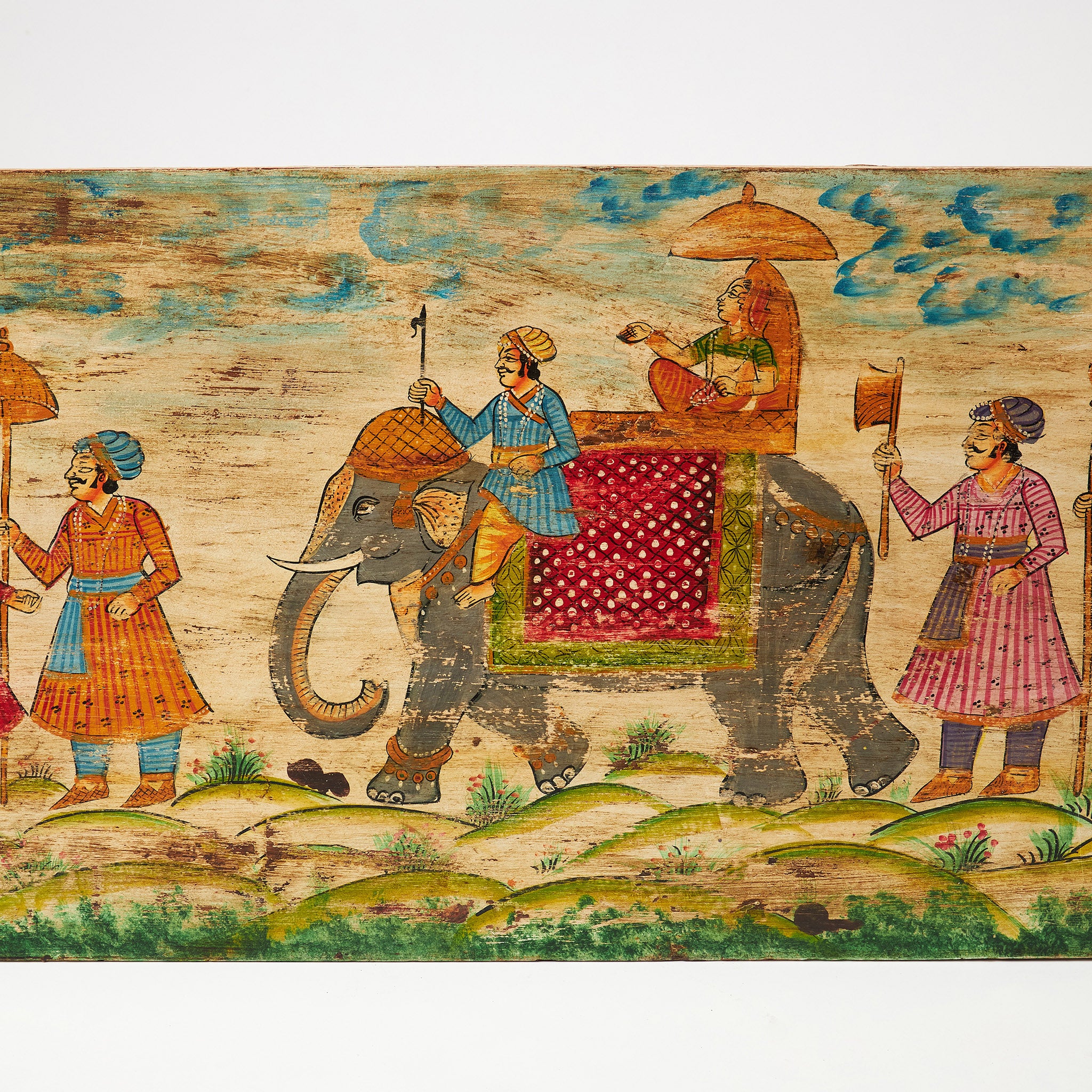Panou Decorativ Pictat cu Scene Indiene