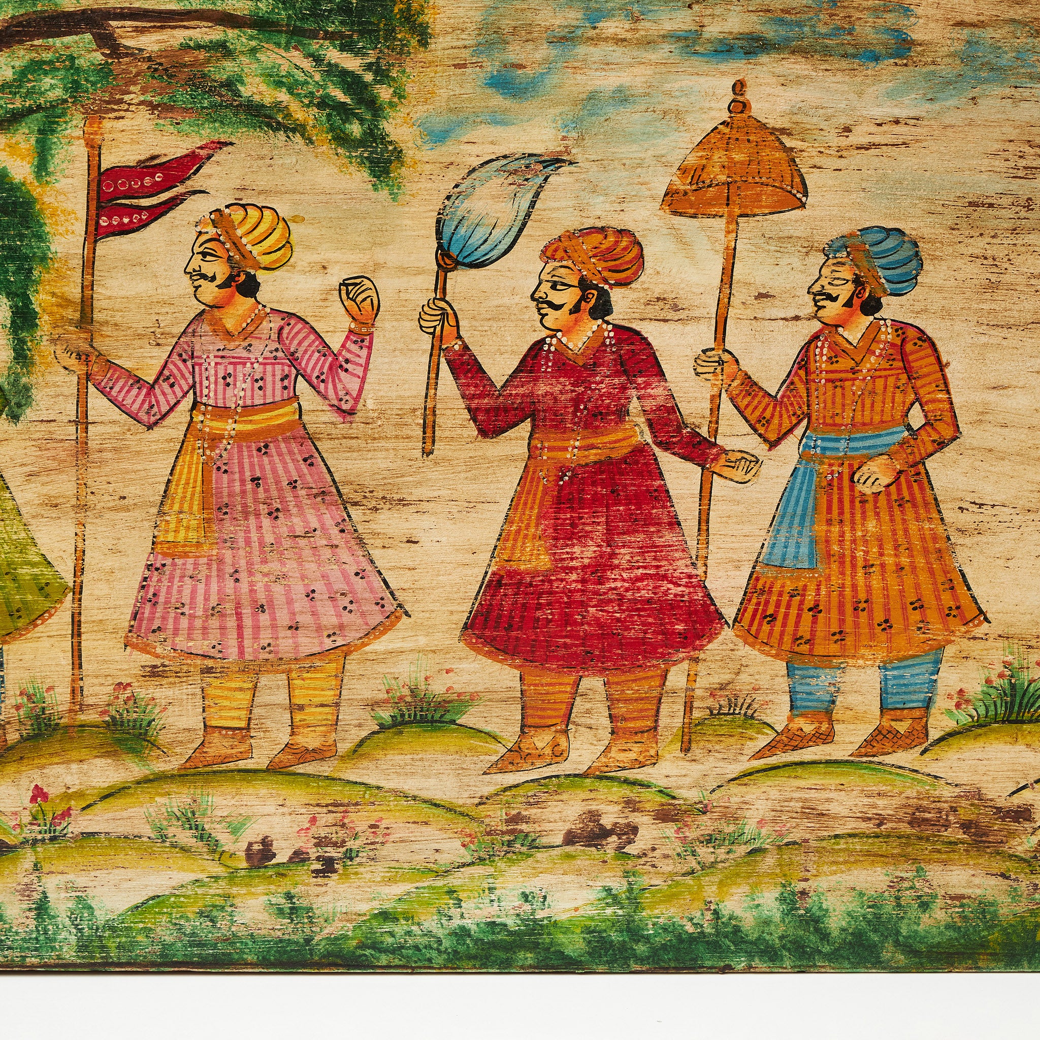 Panou Decorativ Pictat cu Scene Indiene