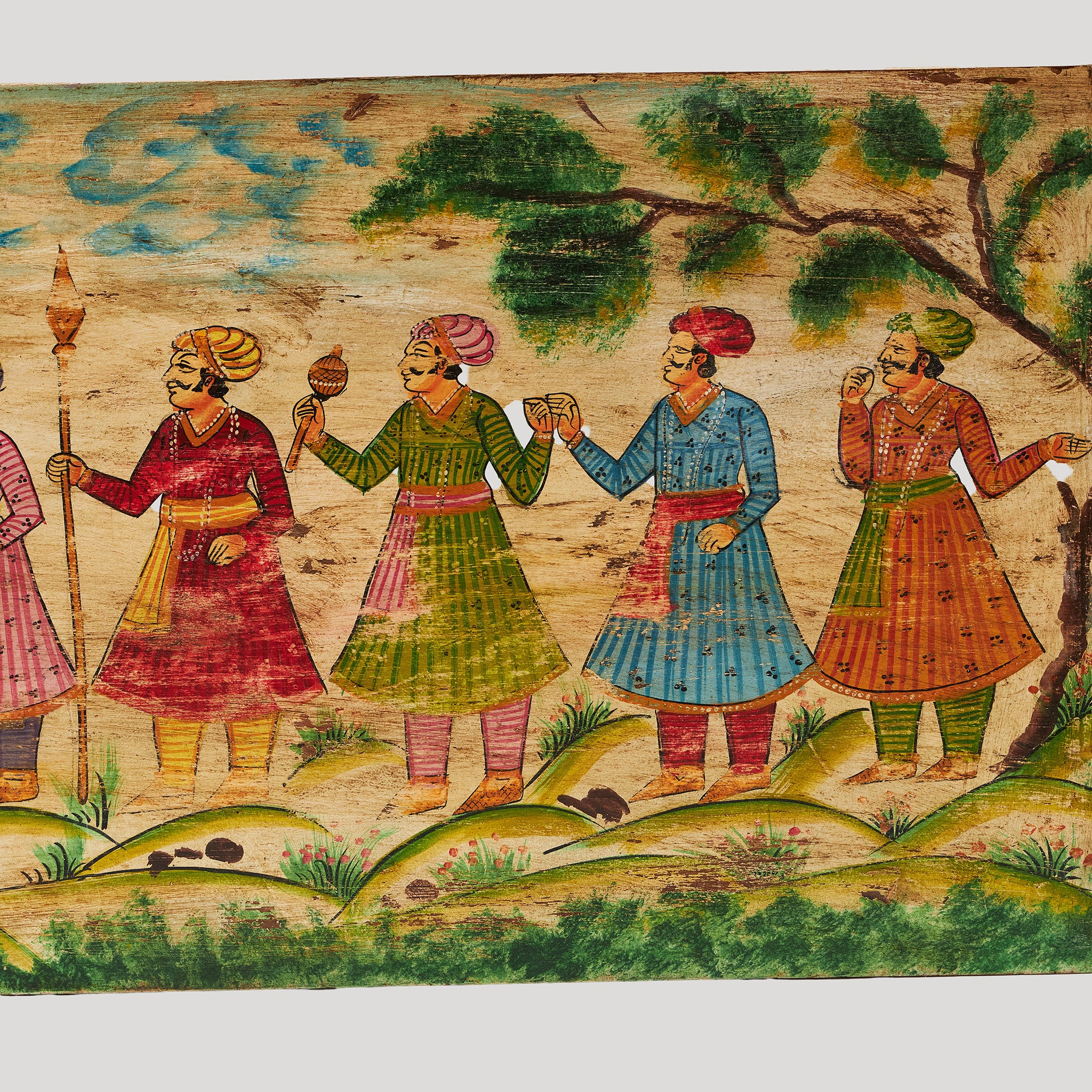 Panou Decorativ Pictat cu Scene Indiene