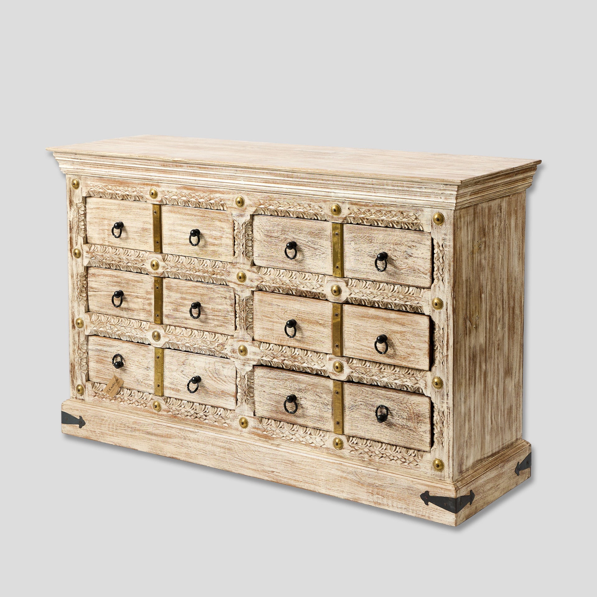 Comodă cu Sertare din Lemn de Mango