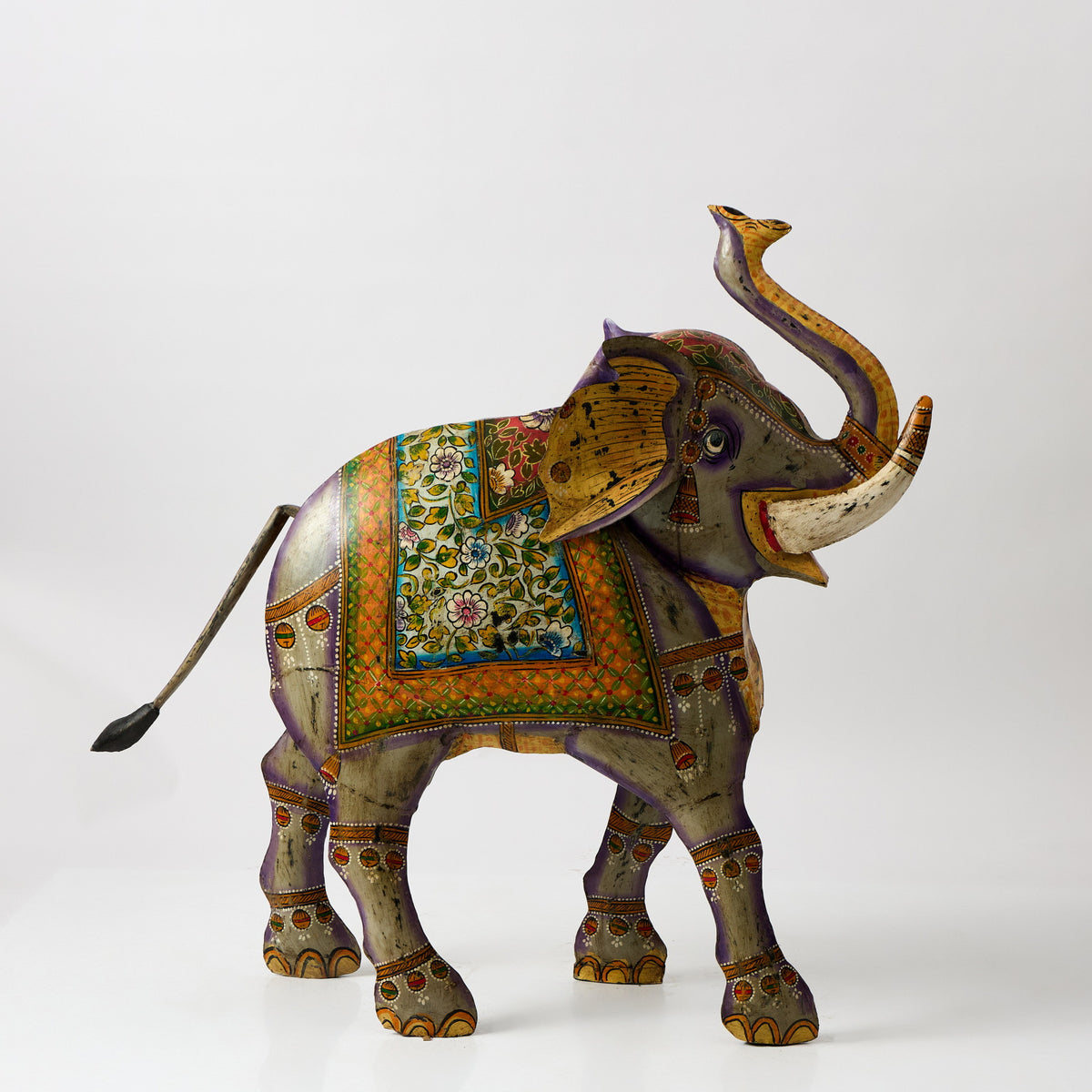 Elefant Decorativ din Metal Pictat