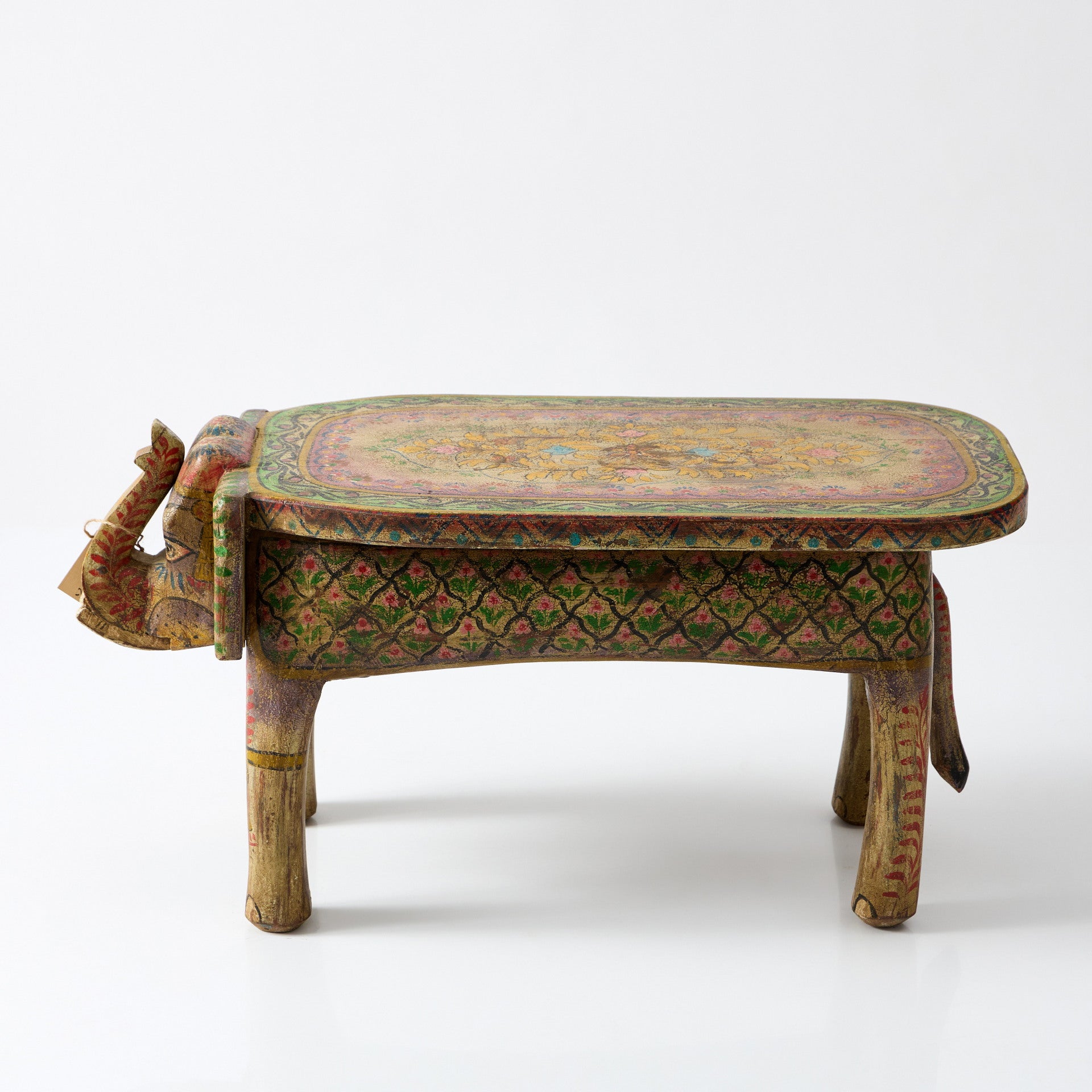 Taburet cu Elefant Decorativ Pictat