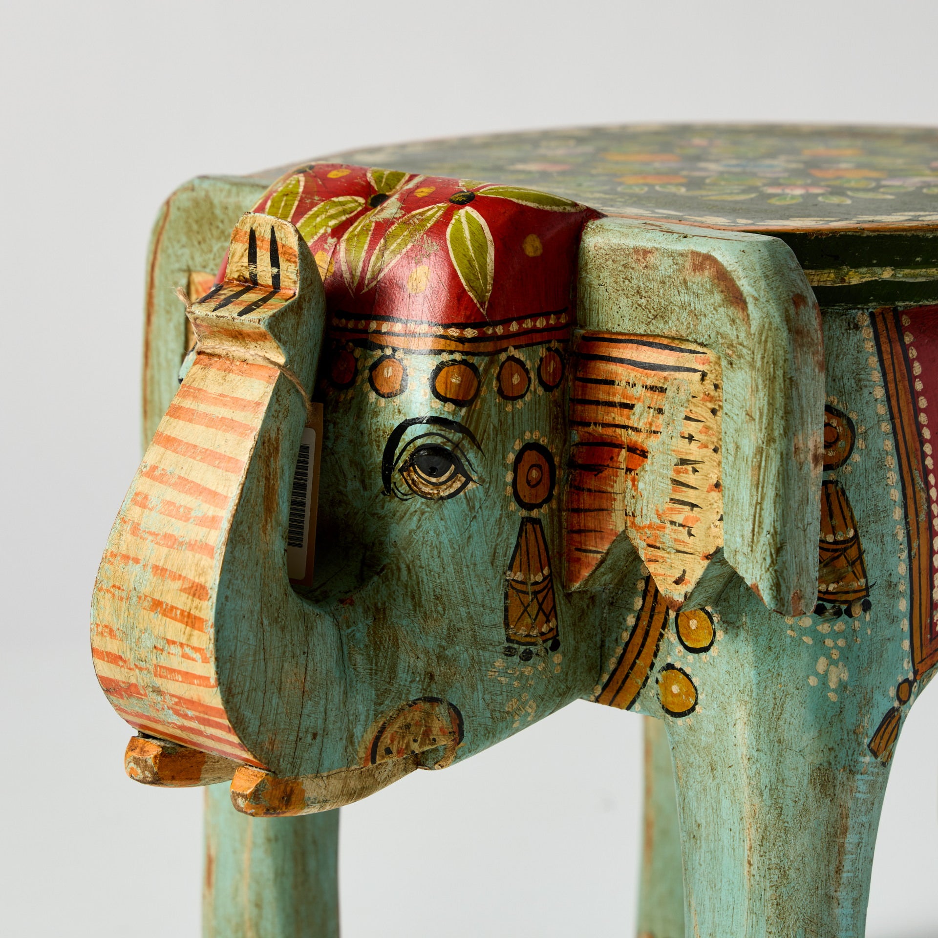 Taburet Elefant Decorativ din Lemn