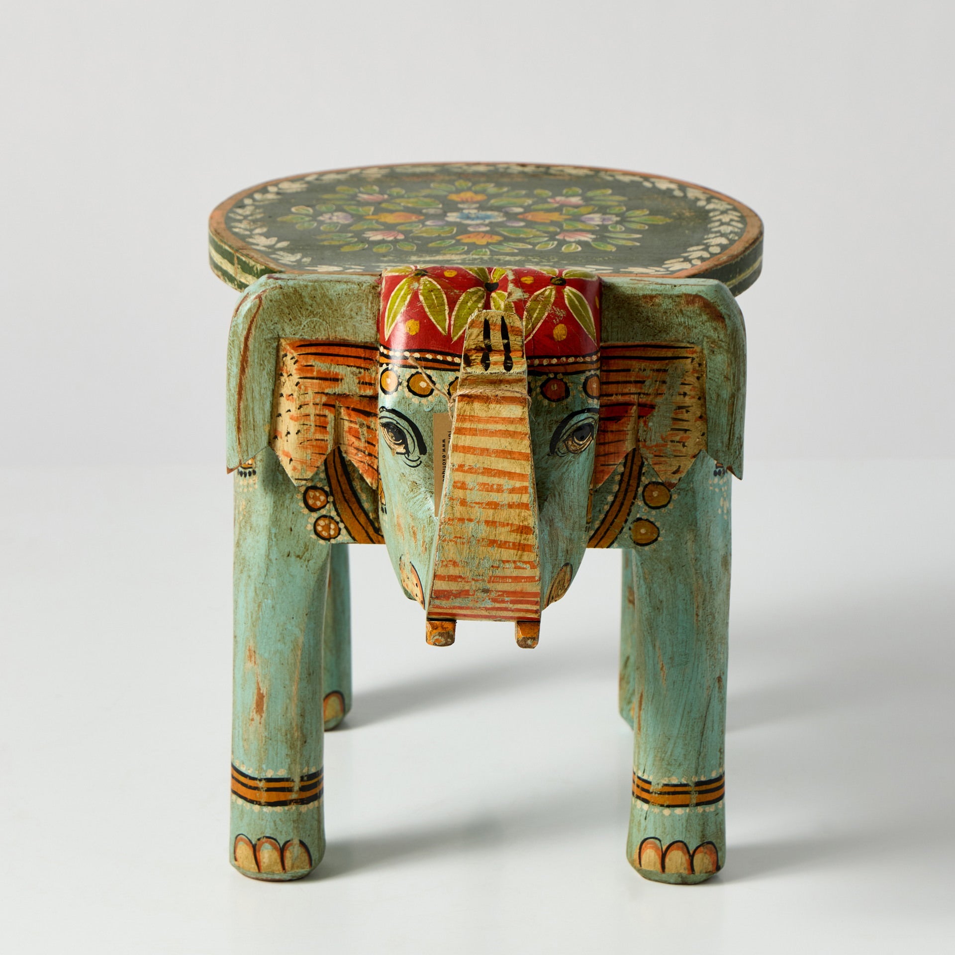Taburet Elefant Decorativ din Lemn