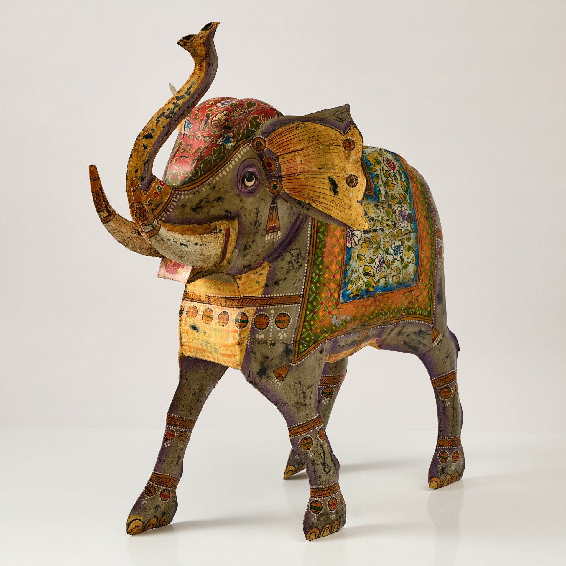 Decoratiune Elefant din Metal Pictat