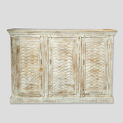 Comoda din lemn de mango cu usi sculptate - pentru living