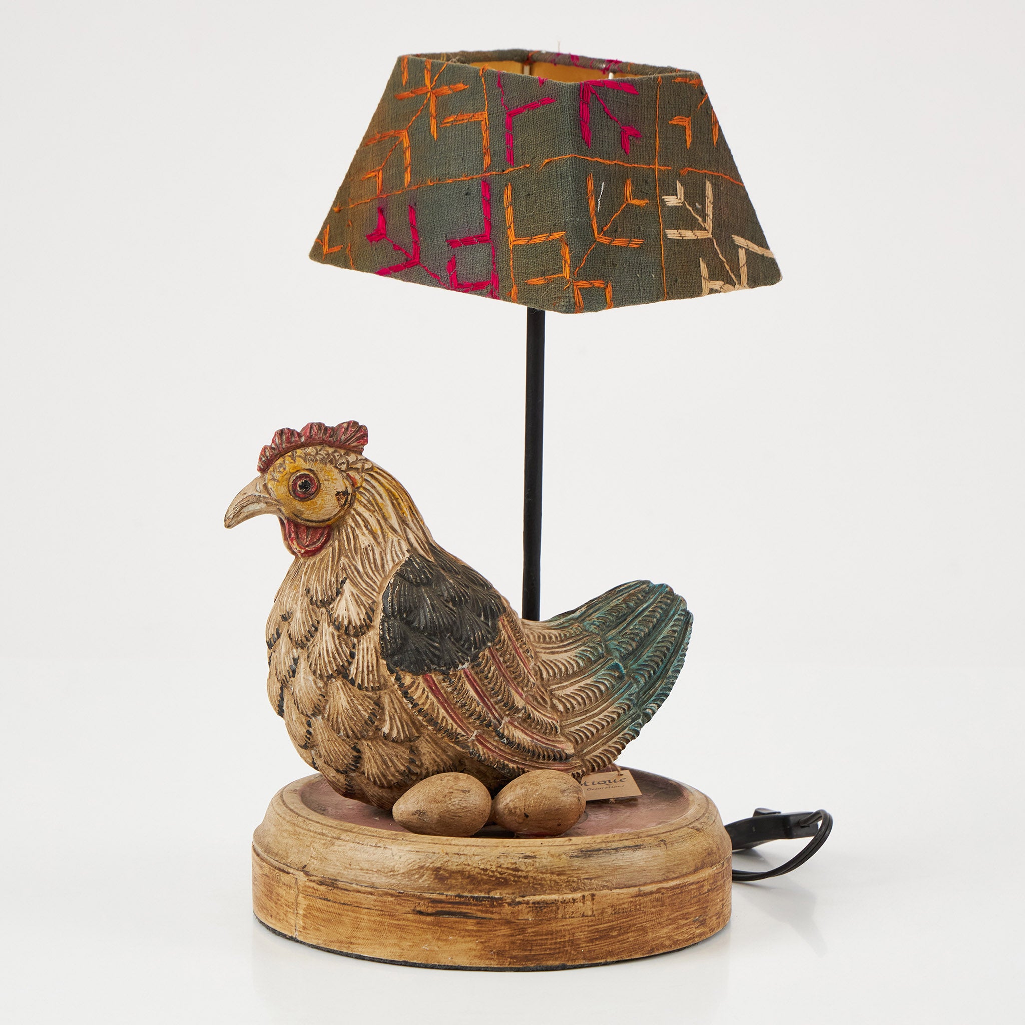 Lampa Electrica cu Gaina Decorativa si Abajur