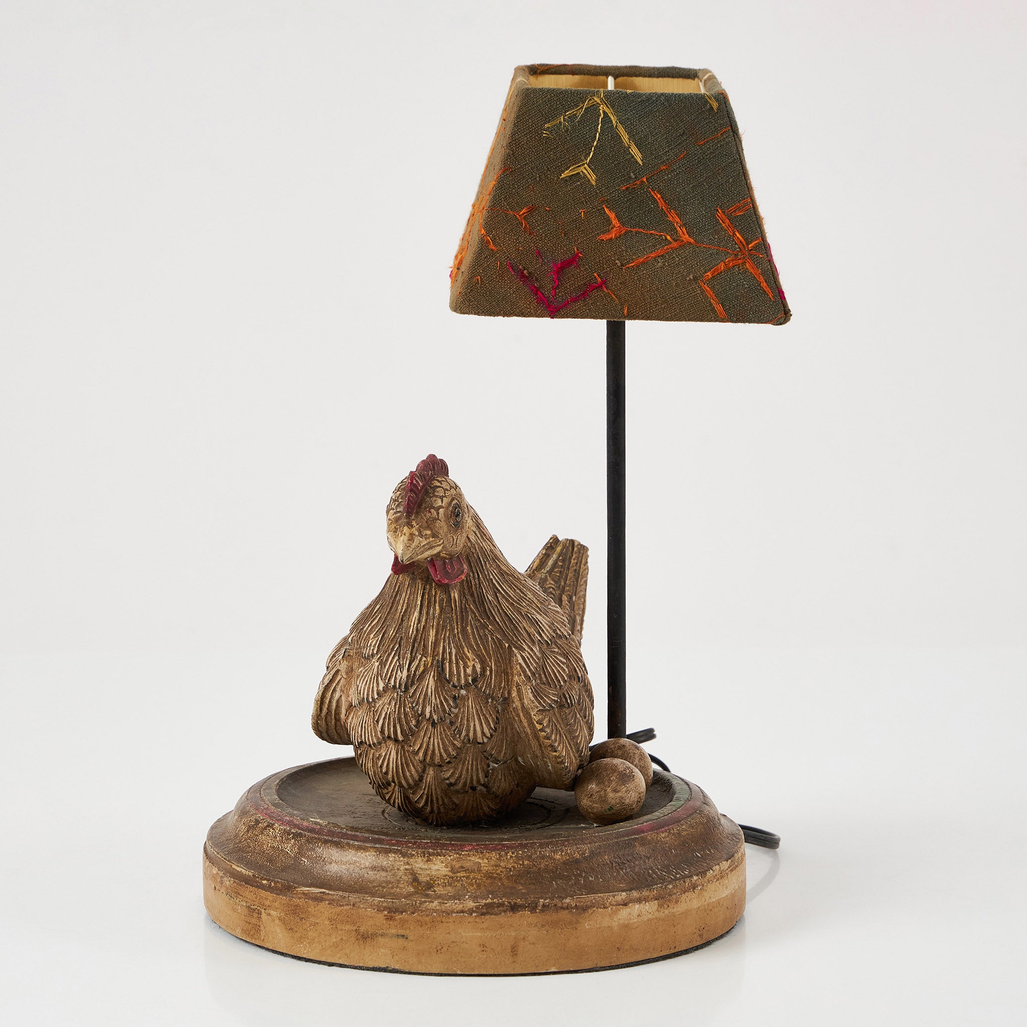 Lampa Electrica cu Gaina Decorativa si Abajur