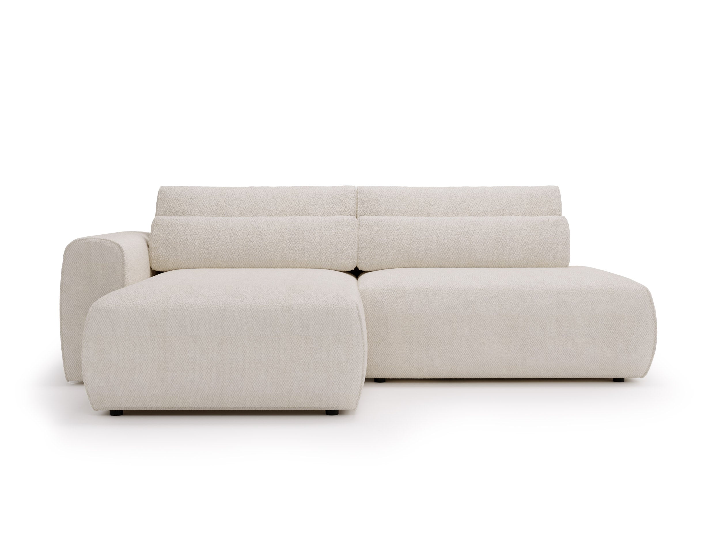 SOLARA Coltar extensibil din textil crem cu 3 locuri pentru confort și eleganta