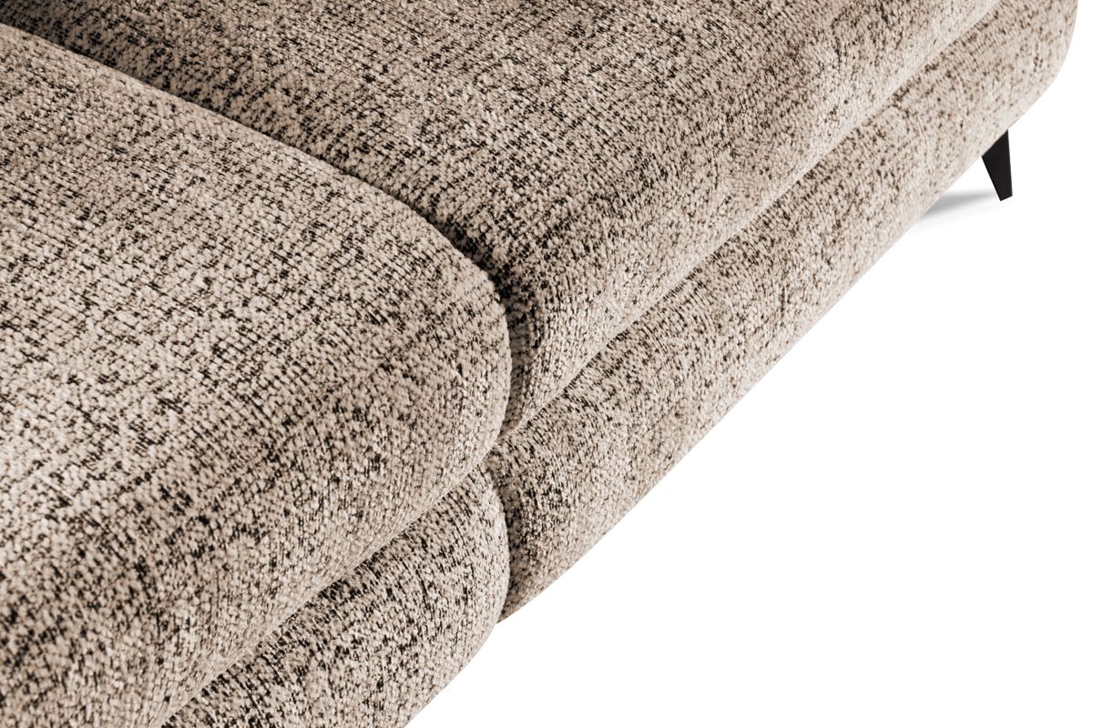 MODULAR HARMONY Canapea extensibila din textil maro cu lada depozitare