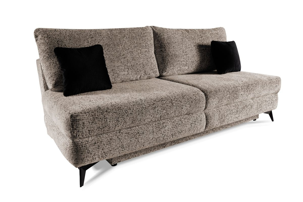 MODULAR HARMONY Canapea extensibila din textil gri cu lada depozitare