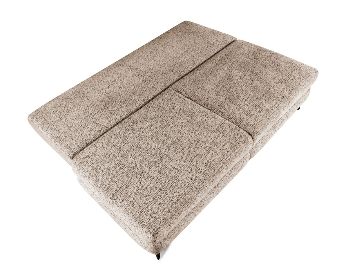 MODULAR HARMONY Canapea extensibila din textil maro cu lada depozitare