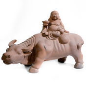 Statueta Buddha Razand pe Bivol