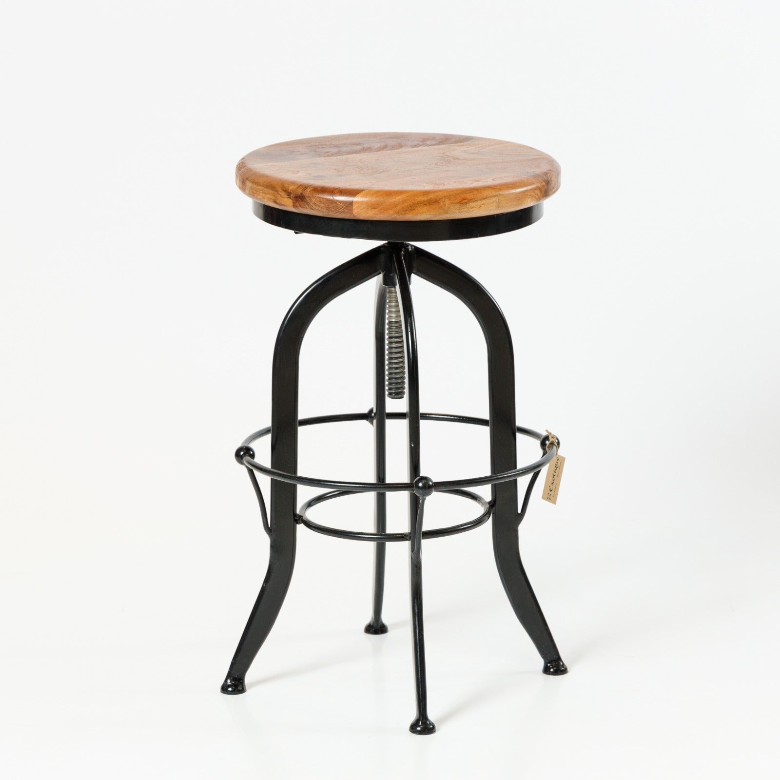 Scaun de Bar Reglabil din Lemn si Metal