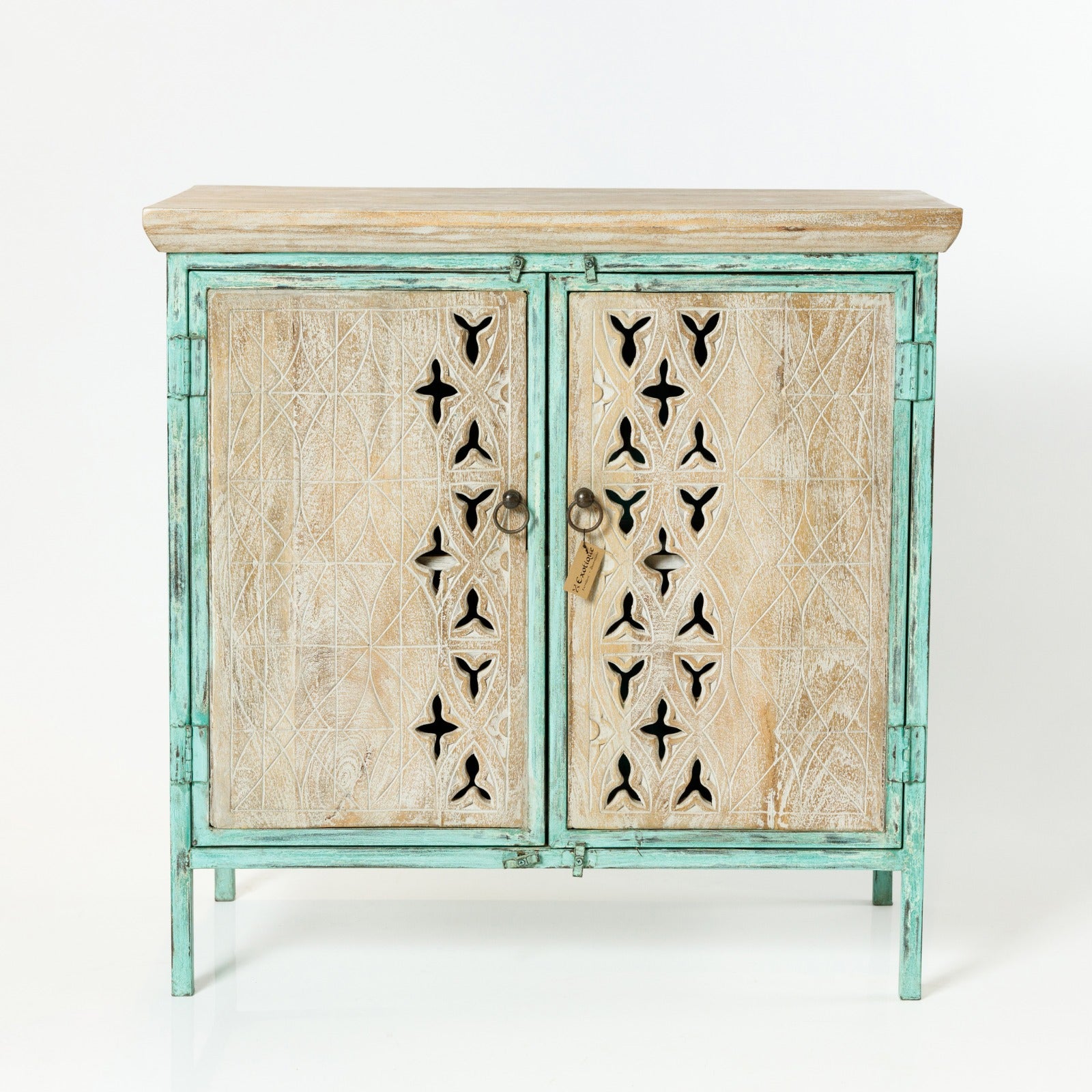 Comoda de Lemn in 2 Usi cu Rame Metalice